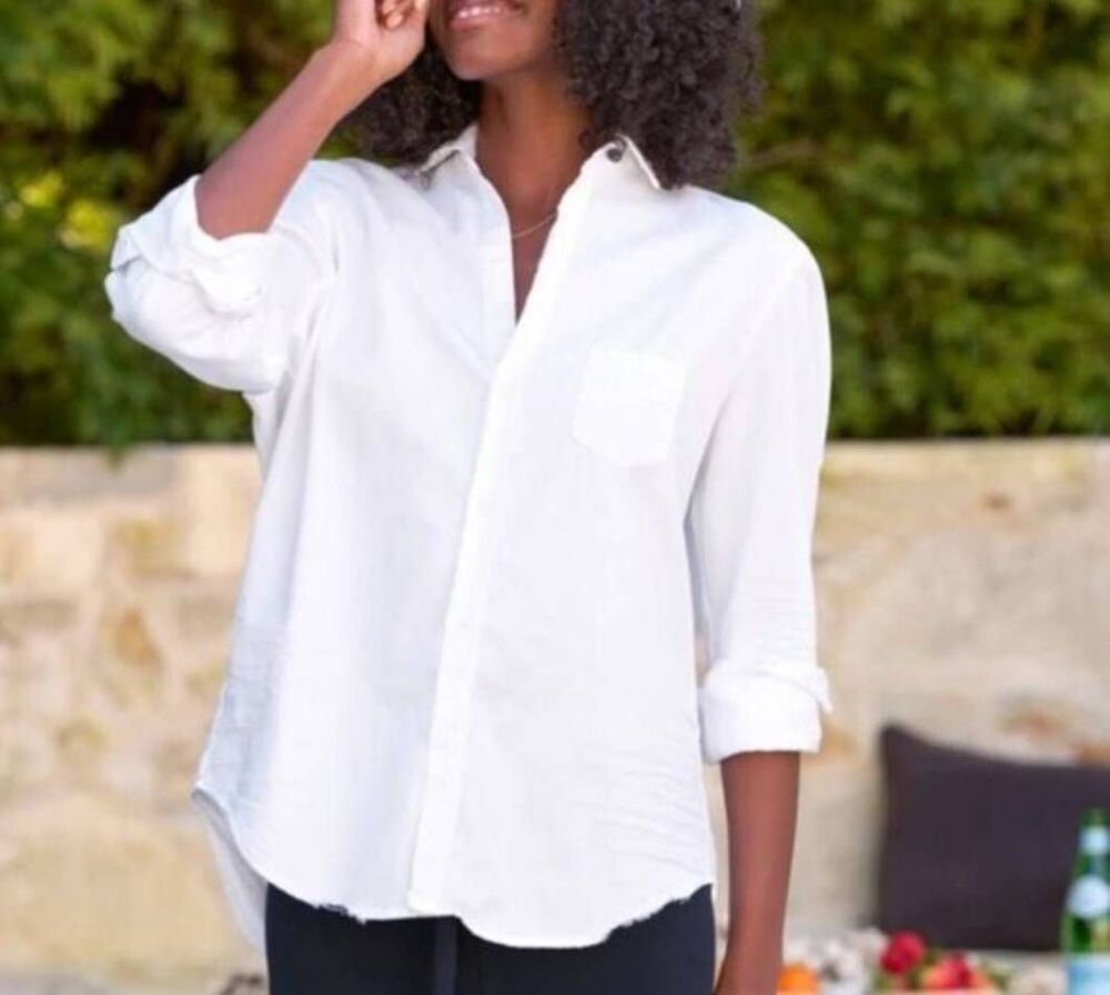 Frank&Eileen Eileen Relaxed Shirt in famous Tattered denim White sz XL